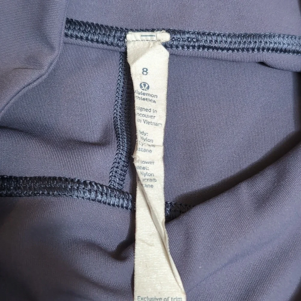LULULEMON Sculpt It Tight 'Greyvy' (Purple-ish?) Semi-Sheer Panels Hi-Rise Sz 8